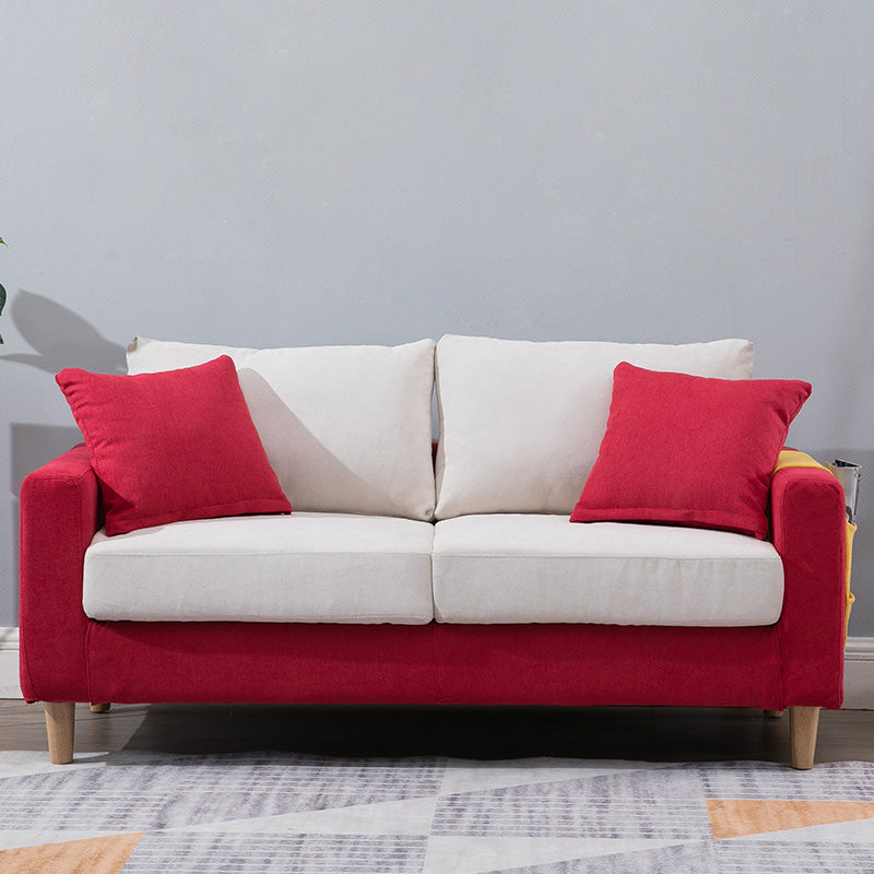 Modern Standard Sofa Pillows Square Arm 2 Seater Living Room Settee