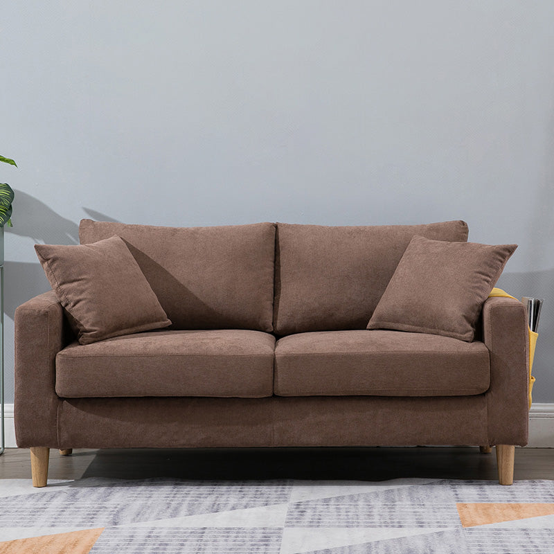 Modern Standard Sofa Pillows Square Arm 2 Seater Living Room Settee