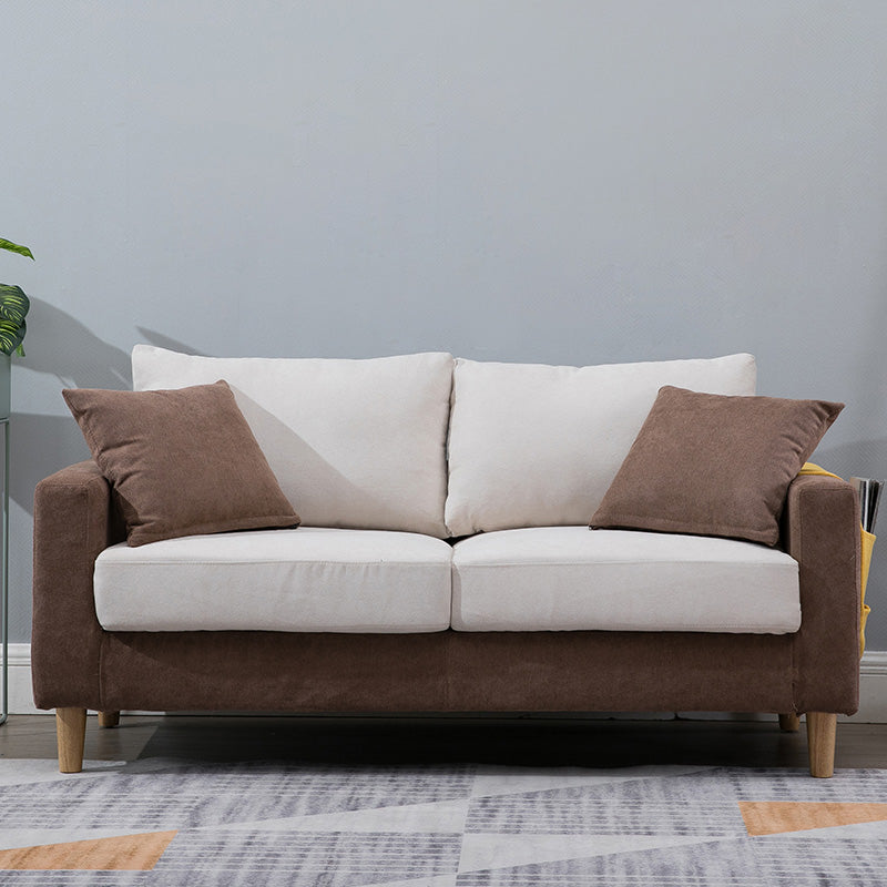 Modern Standard Sofa Pillows Square Arm 2 Seater Living Room Settee