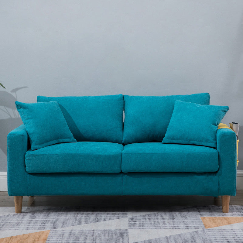 Modern Standard Sofa Pillows Square Arm 2 Seater Living Room Settee