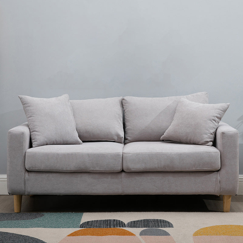 Modern Standard Sofa Pillows Square Arm 2 Seater Living Room Settee