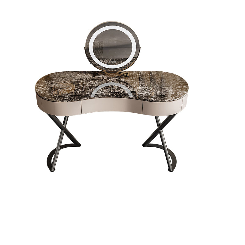 Glam Make-up Vanity Metal Bedroom Lighted Mirror 3 Drawer Dressing Table