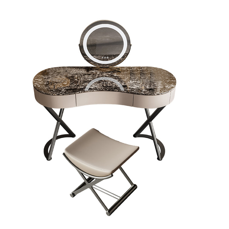 Glam Make-up Vanity Metal Bedroom Lighted Mirror 3 Drawer Dressing Table