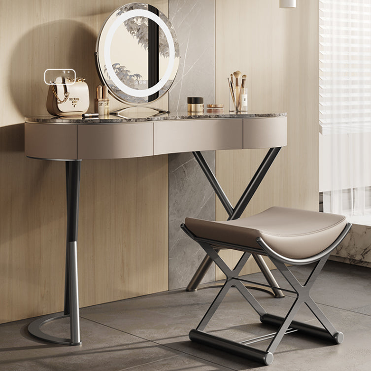 Glam Make-up Vanity Metal Bedroom Lighted Mirror 3 Drawer Dressing Table