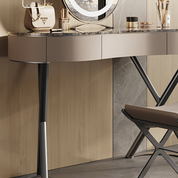 Glam Make-up Vanity Metal Bedroom Lighted Mirror 3 Drawer Dressing Table