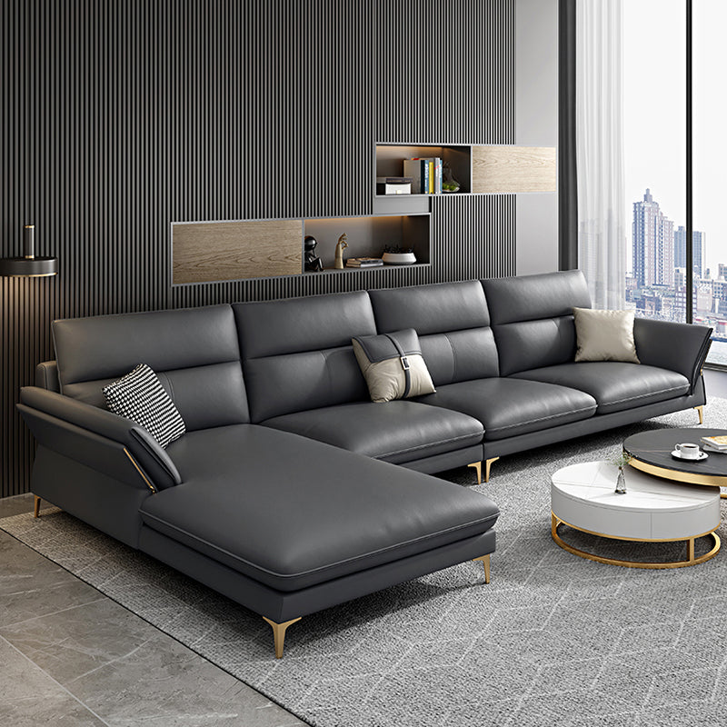 Modernism Sectional Sofa Flared Arm Cushion Back Sectional Sofa