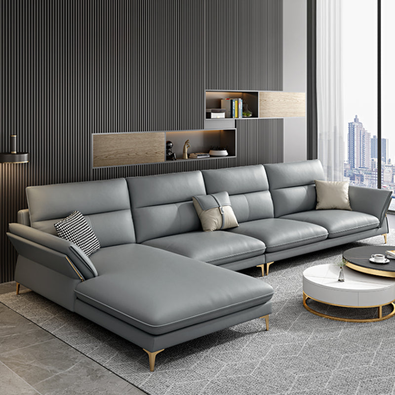 Modernism Sectional Sofa Flared Arm Cushion Back Sectional Sofa