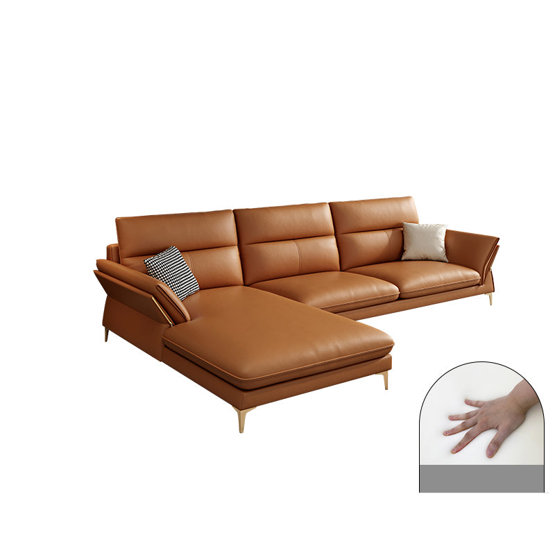 Modernism Sectional Sofa Flared Arm Cushion Back Sectional Sofa