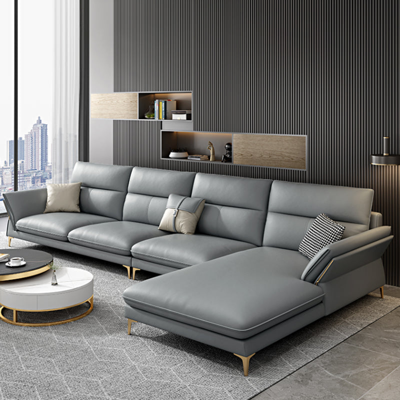 Modernism Sectional Sofa Flared Arm Cushion Back Sectional Sofa