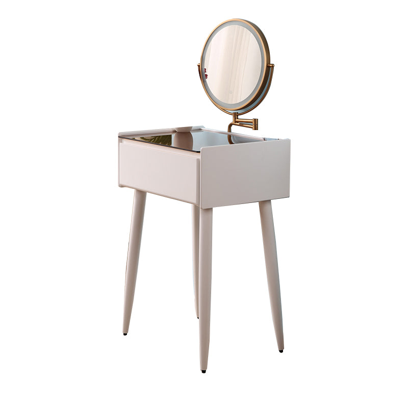 Contemporary Make-up Vanity Bedroom Glass Lighted Mirror with Drawer