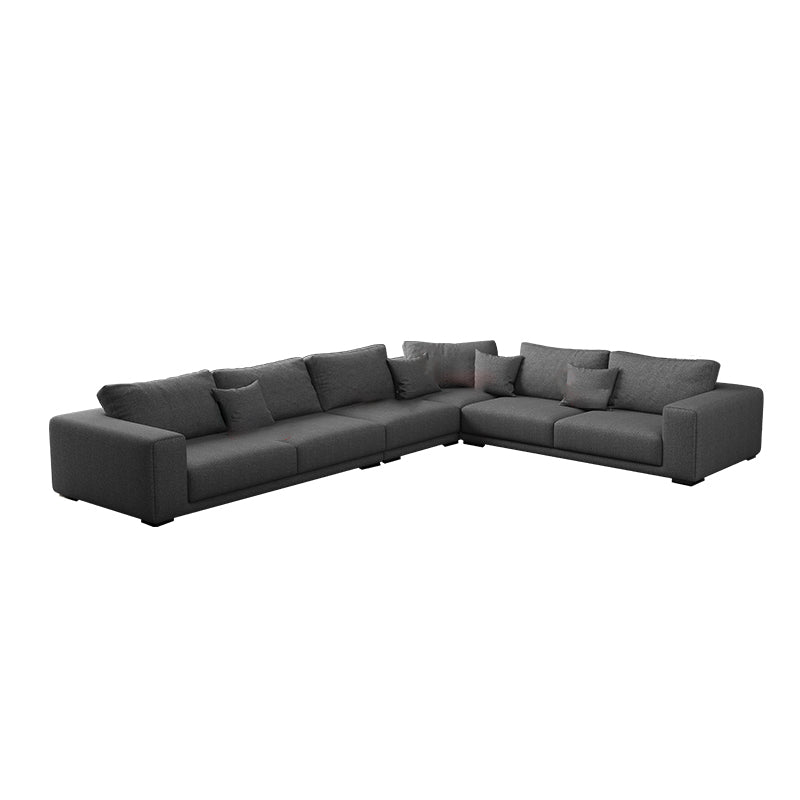 Contemporary Sectional Sofa L-Shape Fabric Slipcovered Sectional