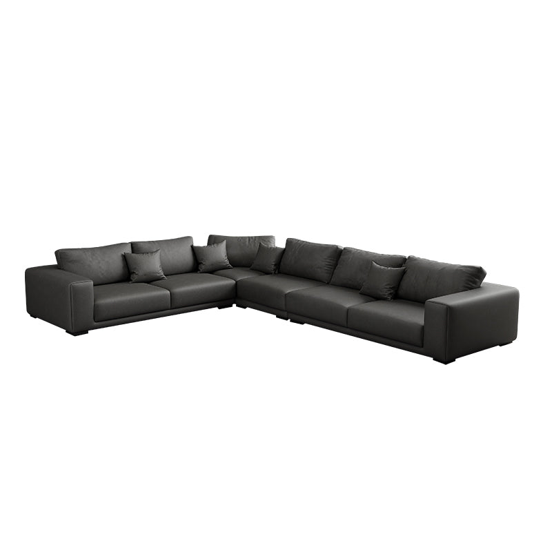 Contemporary Sectional Sofa L-Shape Fabric Slipcovered Sectional