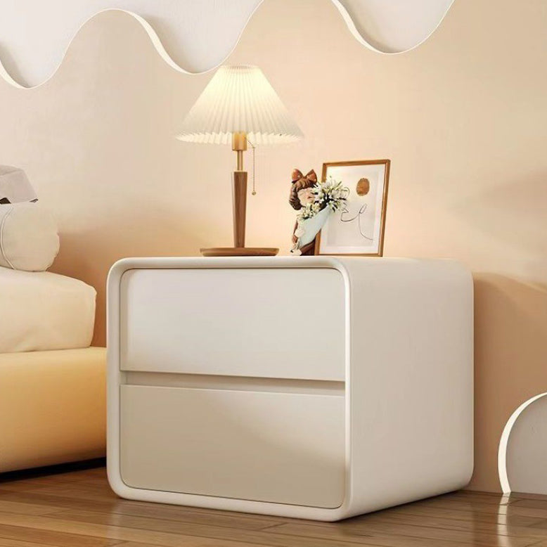 Contemporary Accent Table Nightstand Drawer Storage with 2 Drawers