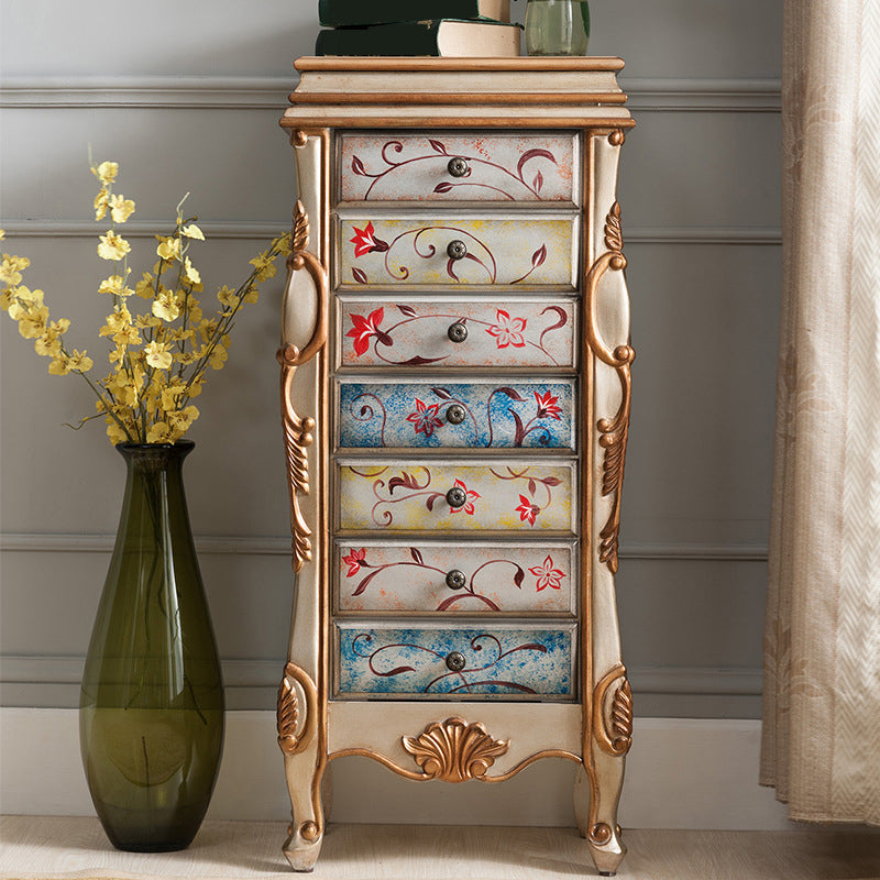 Contemporary Glam Storage Dresser Rubber Wood Storage Chest Dresser for Bedroom