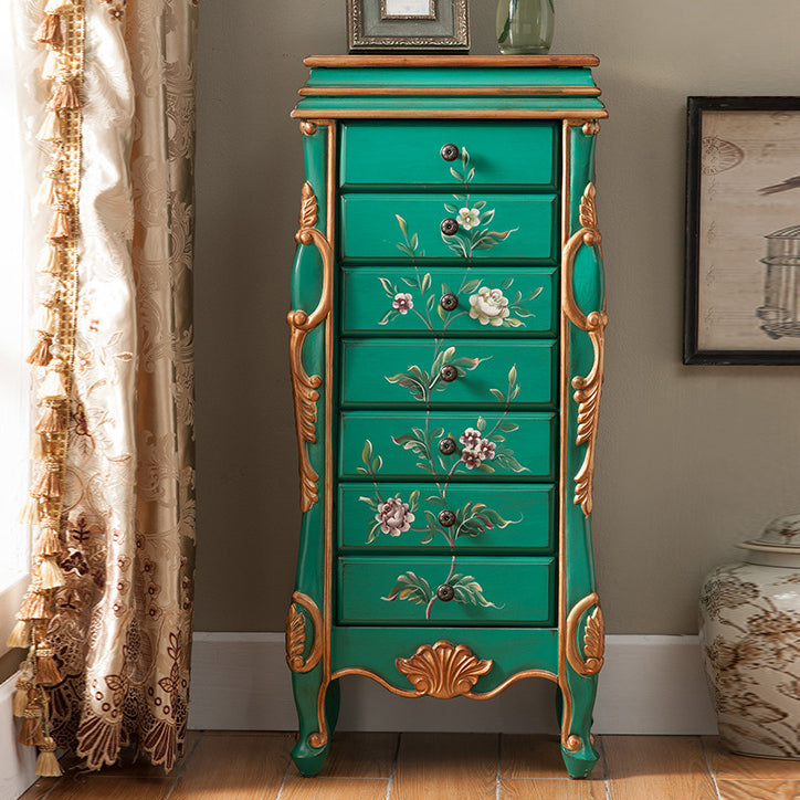 Contemporary Glam Storage Dresser Rubber Wood Storage Chest Dresser for Bedroom