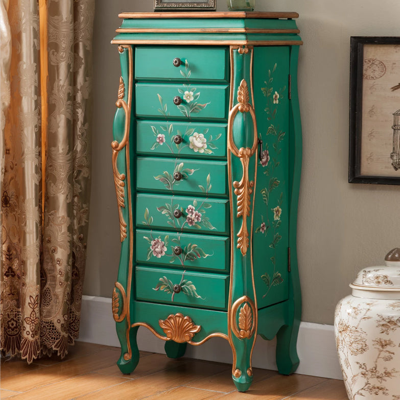 Contemporary Glam Storage Dresser Rubber Wood Storage Chest Dresser for Bedroom