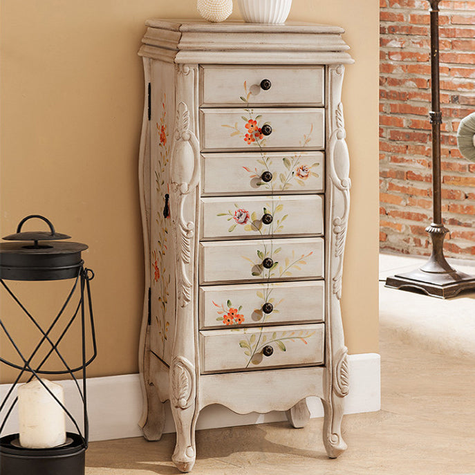 Contemporary Glam Storage Dresser Rubber Wood Storage Chest Dresser for Bedroom