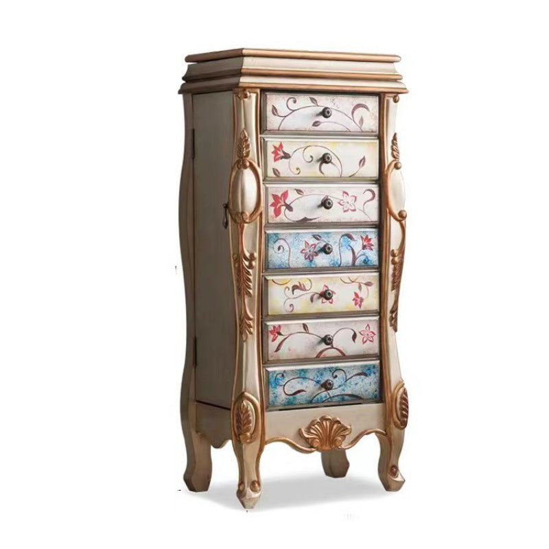 Contemporary Glam Storage Dresser Rubber Wood Storage Chest Dresser for Bedroom