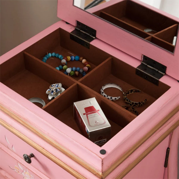 Contemporary Glam Storage Dresser Rubber Wood Storage Chest Dresser for Bedroom