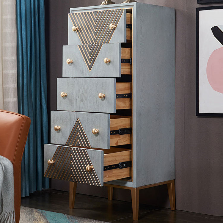 Contemporary Glam Lingerie Chest Rubber Wood Vertical Storage Chest Dresser for Bedroom