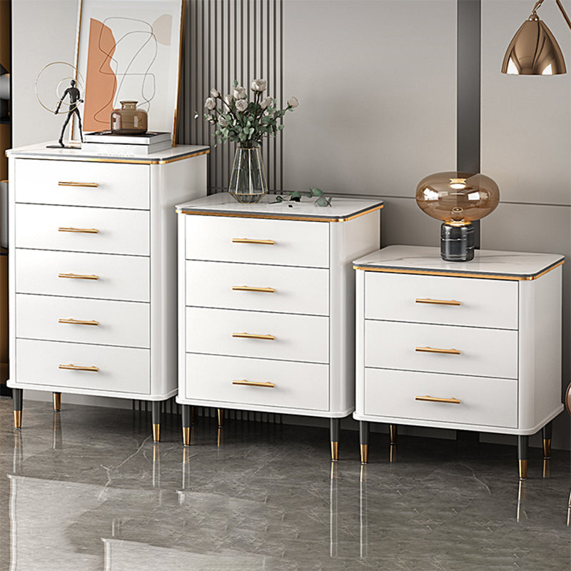 Classic Glam Lingerie Chest Vertical Marble Storage Chest with Drawers for Bedroom
