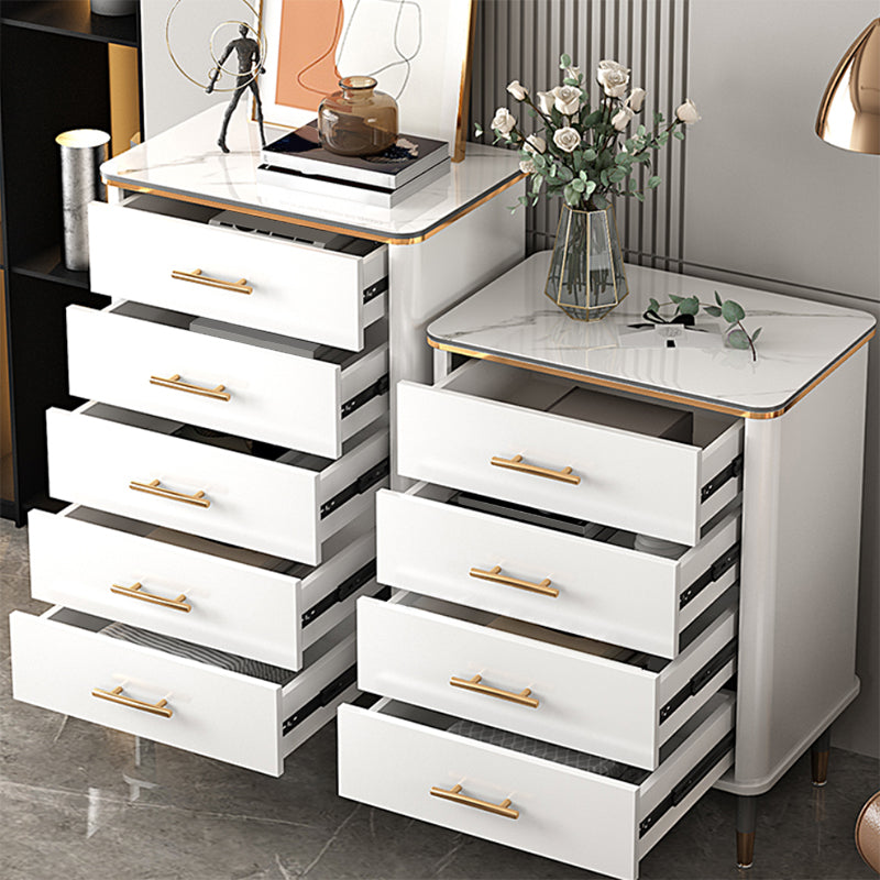 Classic Glam Lingerie Chest Vertical Marble Storage Chest with Drawers for Bedroom