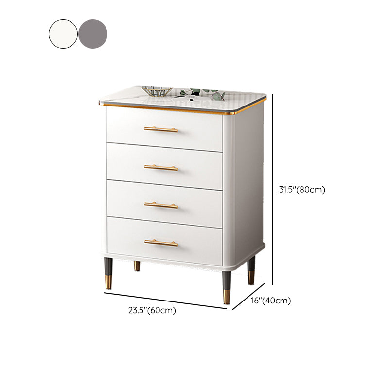 Classic Glam Lingerie Chest Vertical Marble Storage Chest with Drawers for Bedroom