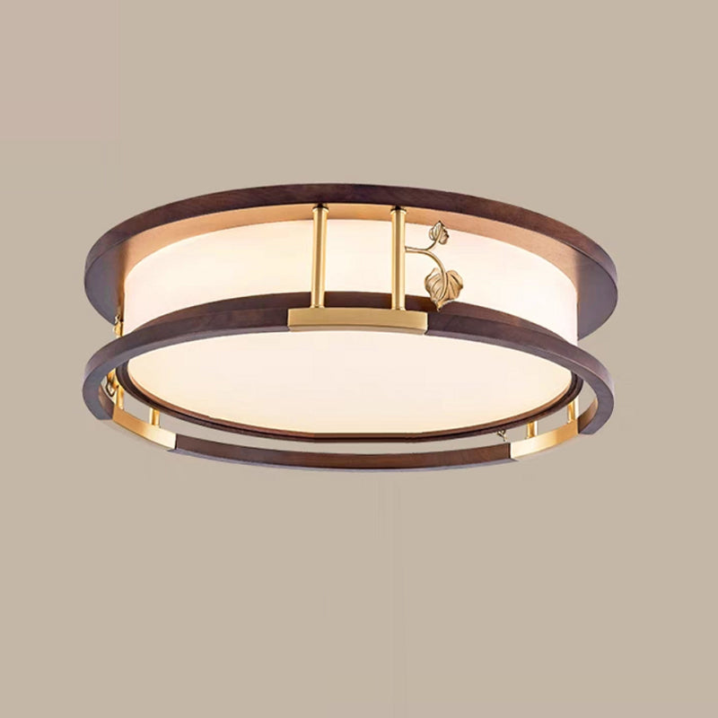 Modern Ceiling Light Wooden Flush Mount Light Fixture for Bedroom