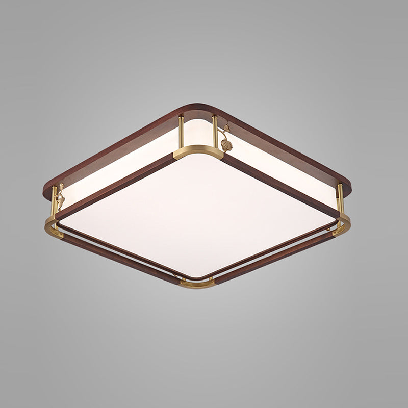 Modern Ceiling Light Wooden Flush Mount Light Fixture for Bedroom