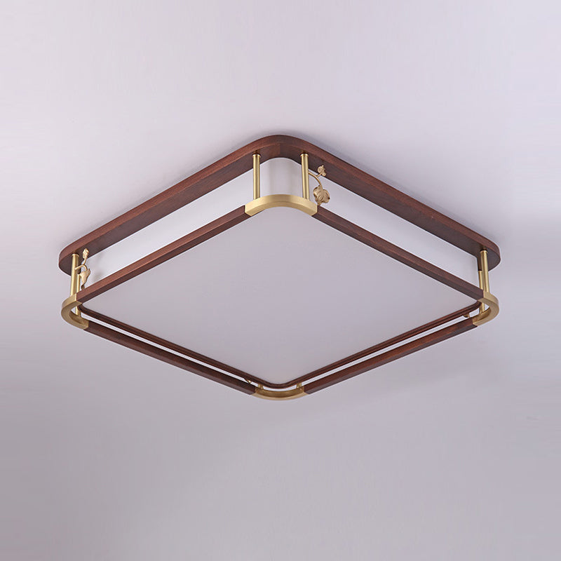 Modern Ceiling Light Wooden Flush Mount Light Fixture for Bedroom