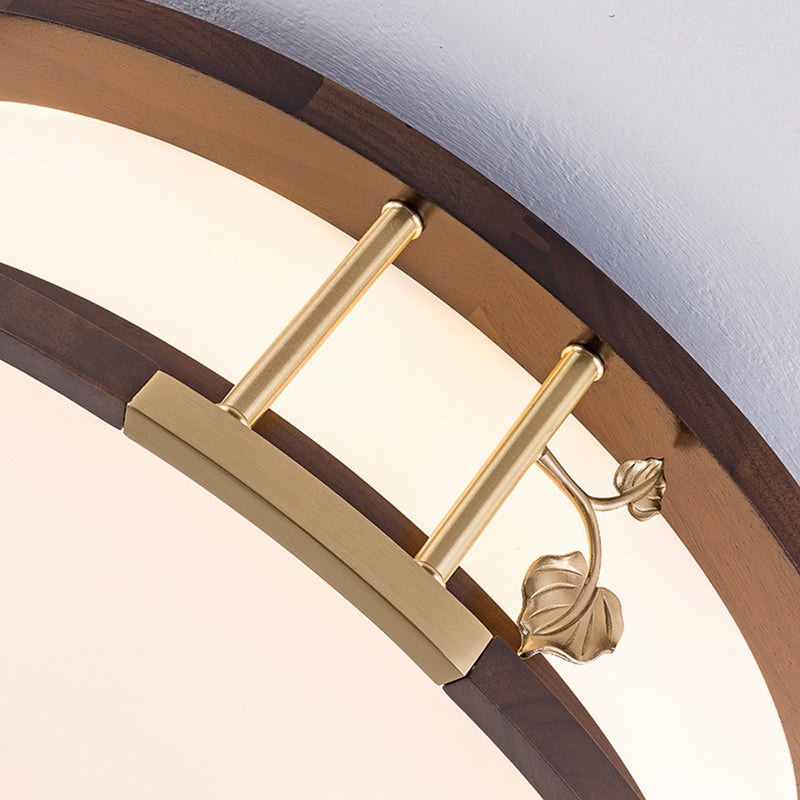 Modern Ceiling Light Wooden Flush Mount Light Fixture for Bedroom