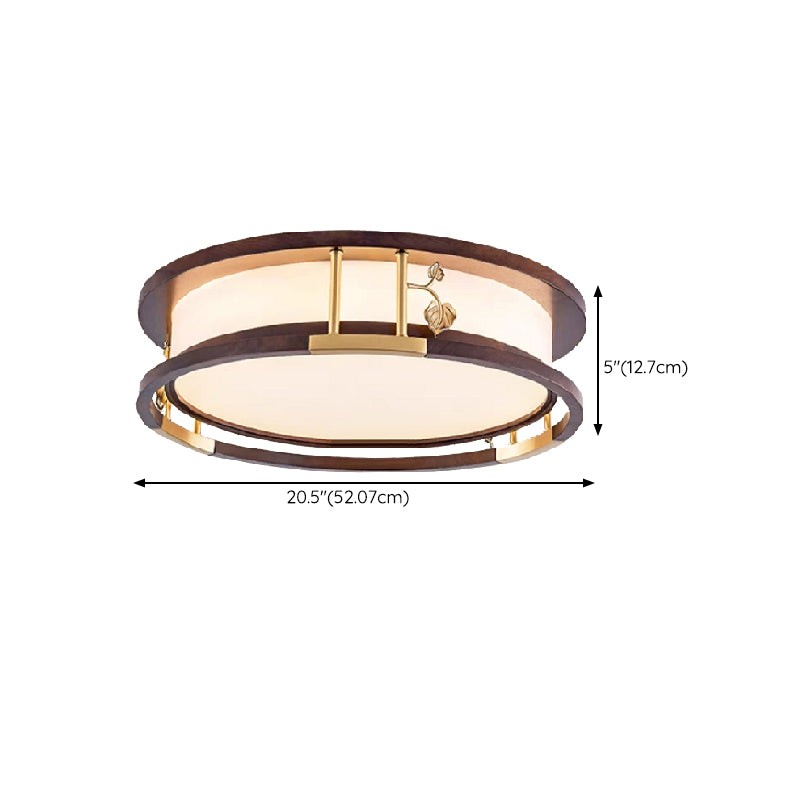 Modern Ceiling Light Wooden Flush Mount Light Fixture for Bedroom