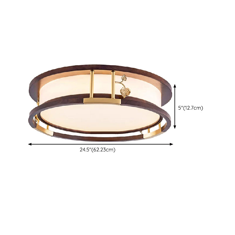 Modern Ceiling Light Wooden Flush Mount Light Fixture for Bedroom