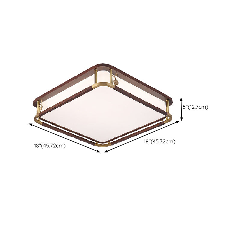 Modern Ceiling Light Wooden Flush Mount Light Fixture for Bedroom