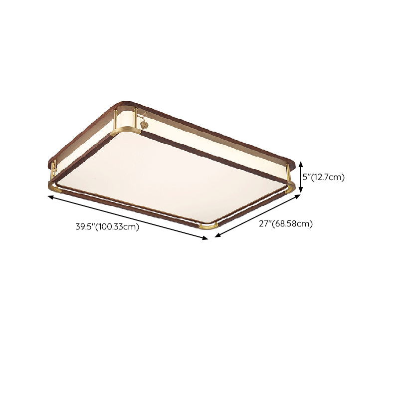 Modern Ceiling Light Wooden Flush Mount Light Fixture for Bedroom