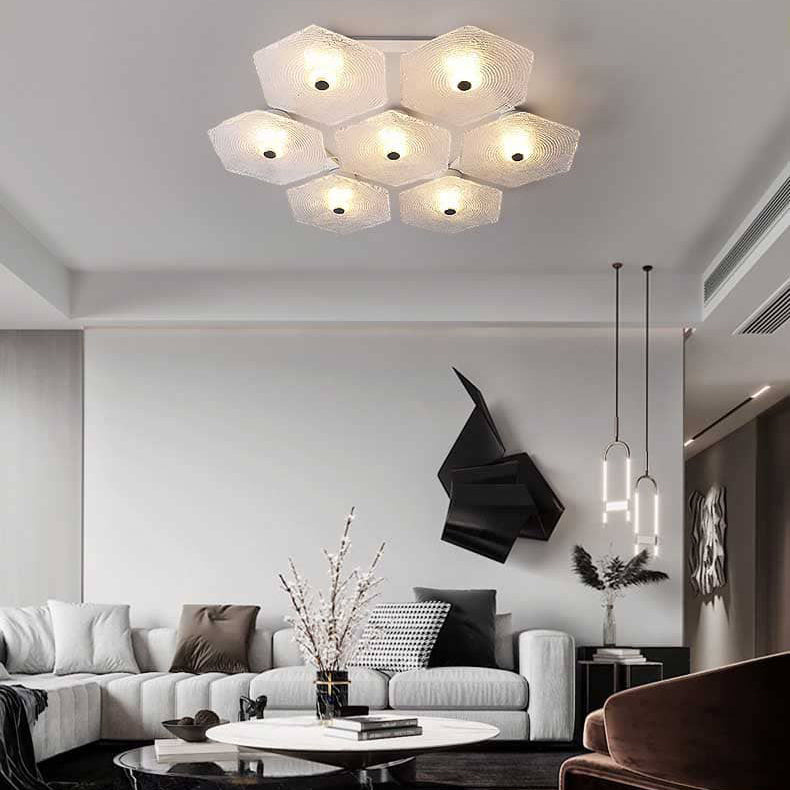 Modernism Flush Mount Glass Ceiling Light Fixture for Living Room