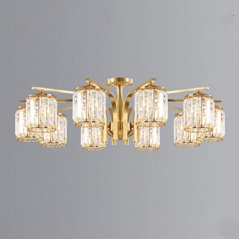 Modern Minimalist Ceiling Lamp Crystal Shade Flush Mount Light Fixture for Bedroom