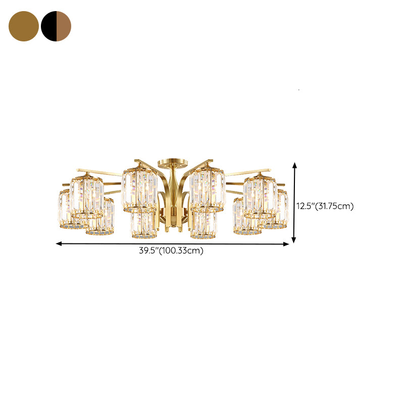 Modern Minimalist Ceiling Lamp Crystal Shade Flush Mount Light Fixture for Bedroom