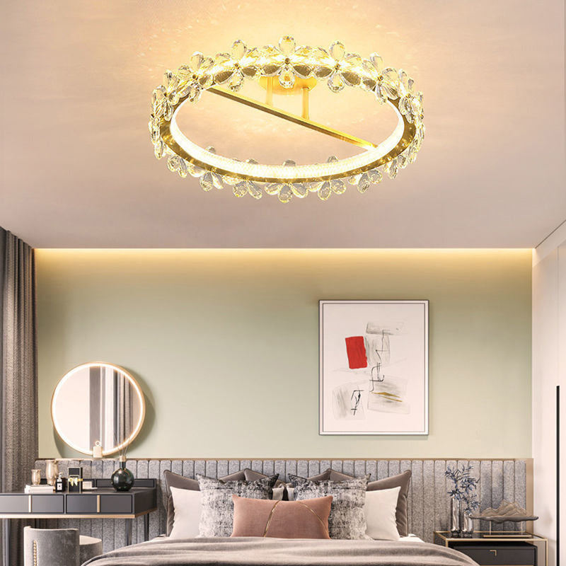 Modern Ceiling Lamp Creative Crystal Flush Mount Light Fixture for Bedroom