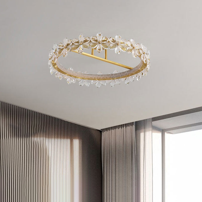 Modern Ceiling Lamp Creative Crystal Flush Mount Light Fixture for Bedroom