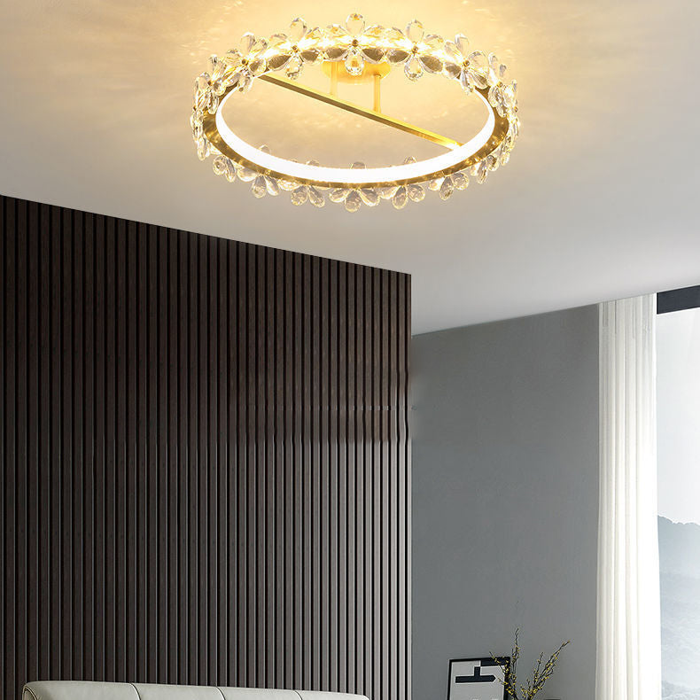 Modern Ceiling Lamp Creative Crystal Flush Mount Light Fixture for Bedroom