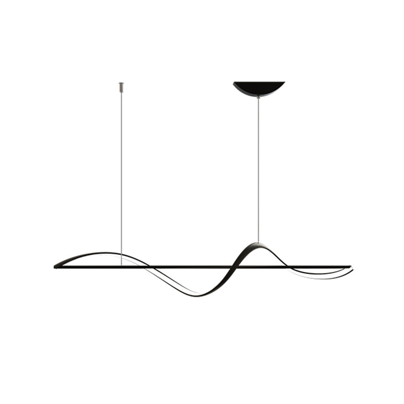 Strip Shape Island Hanging Lamp Modern LED Island Lamp with Acrylic Shade for Dining Room
