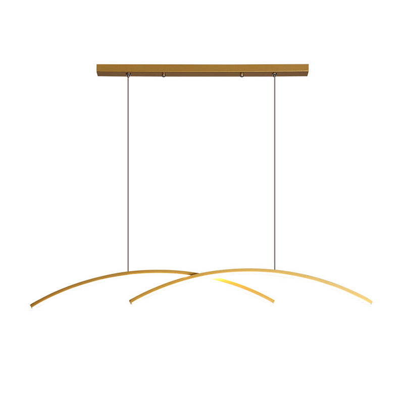 Linear 2 - Light LED Kitchen Island Fixture Iron Pendant Ceiling in Black / Gold