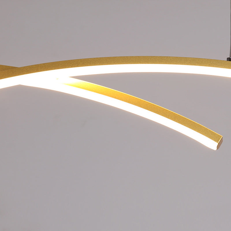 Linear 2 - Light LED Kitchen Island Fixture Iron Pendant Ceiling in Black / Gold