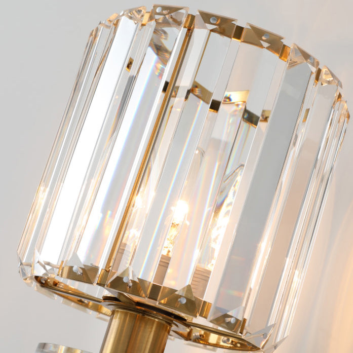 Geometric Wall Lighting Modern Crystal 1 Light Wall Sconces in Gold