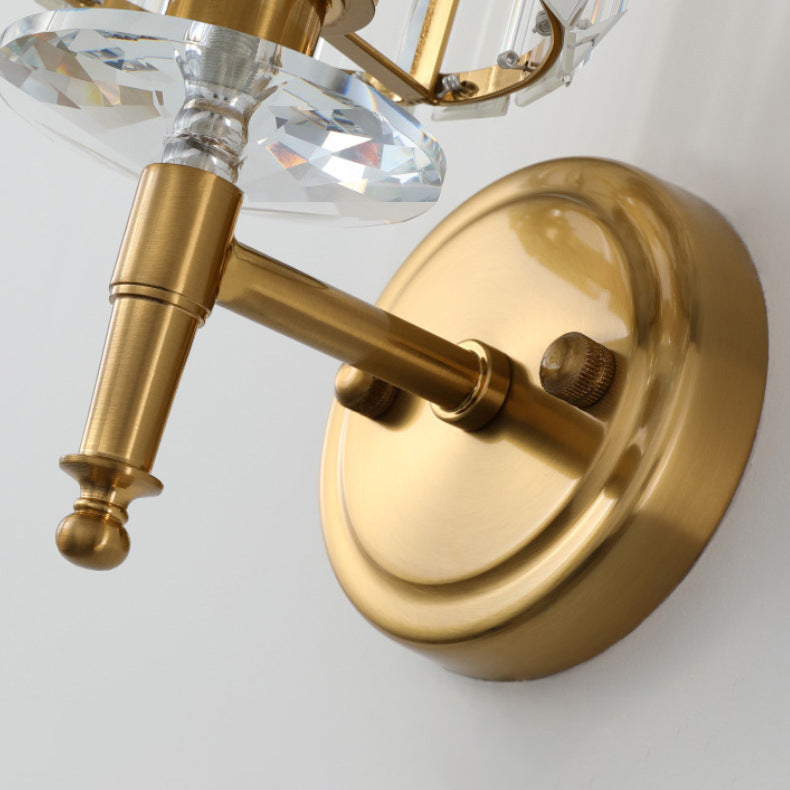 Geometric Wall Lighting Modern Crystal 1 Light Wall Sconces in Gold
