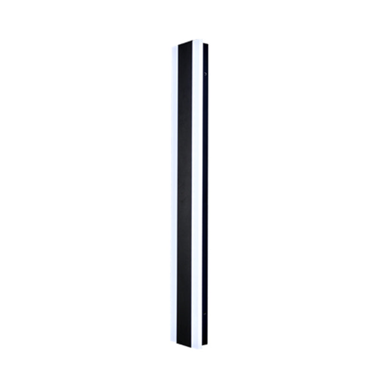 Metal Linear Shape Wall Lighting Modern Style 1-Light Wall Mounted Light in Black