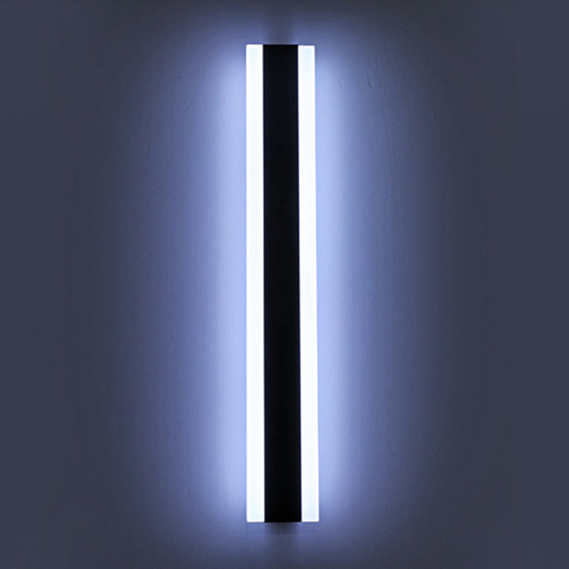 Metal Linear Shape Wall Lighting Modern Style 1-Light Wall Mounted Light in Black