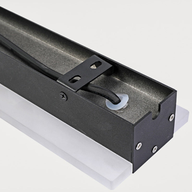 Metal Linear Shape Wall Lighting Modern Style 1-Light Wall Mounted Light in Black