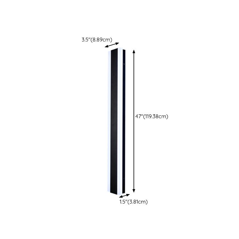 Metal Linear Shape Wall Lighting Modern Style 1-Light Wall Mounted Light in Black